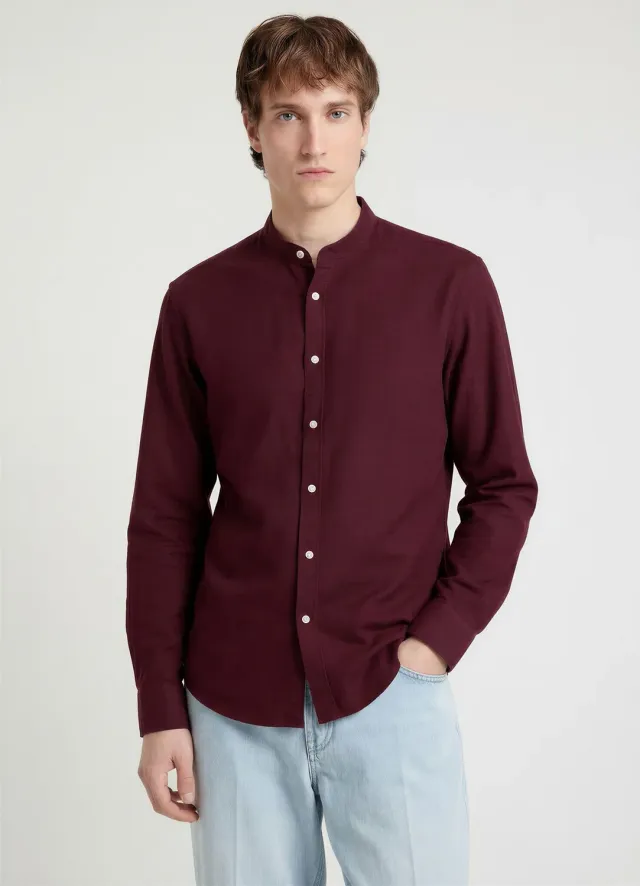Calliope Coreana chemise homme col coréen en lin