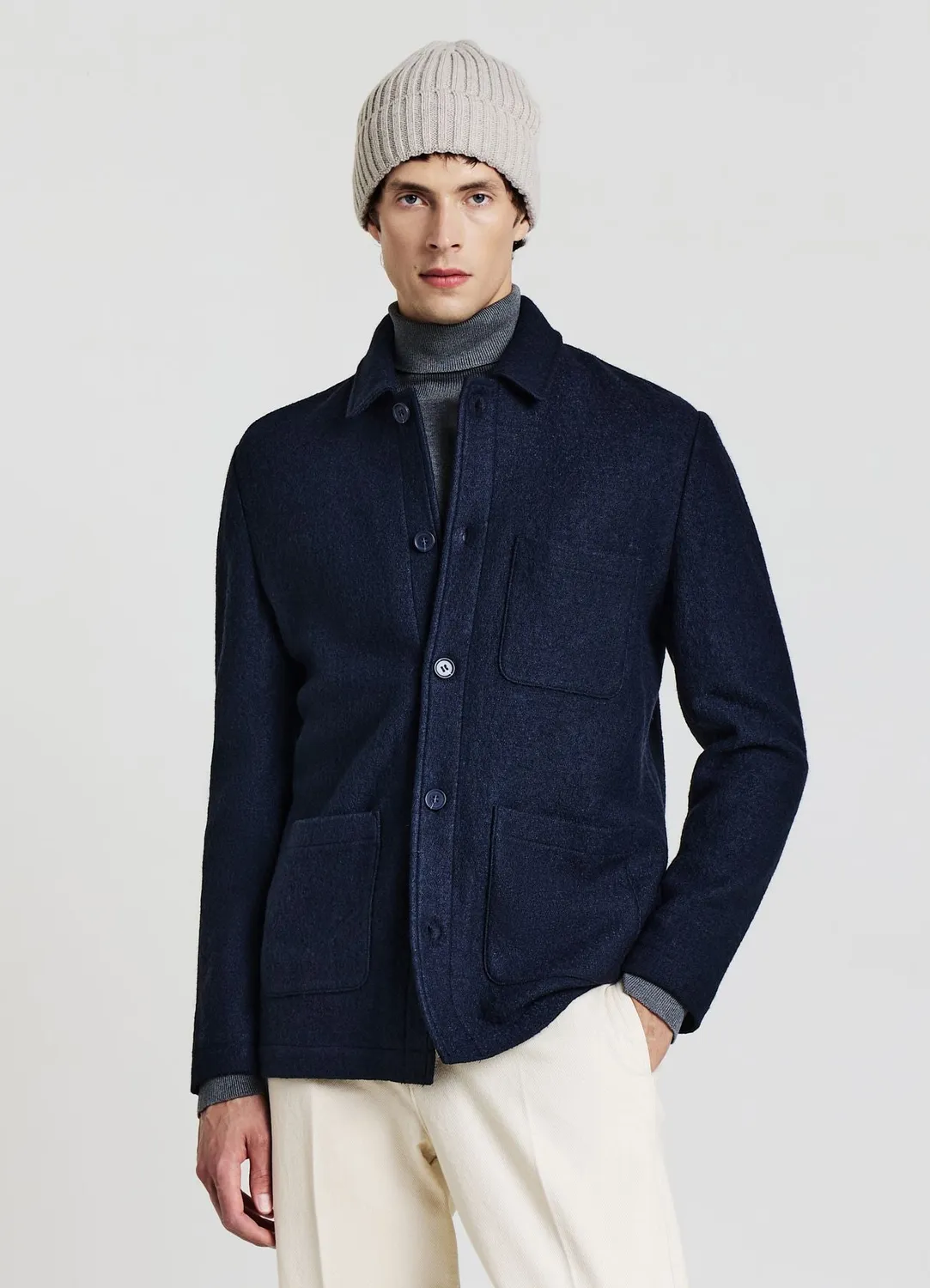 Calliope surchemise homme lainage boutonnée poches