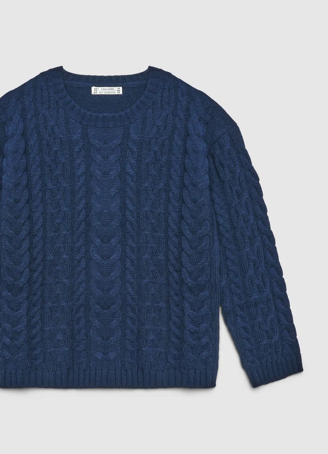 Calliope Pull col rond garçon torsades