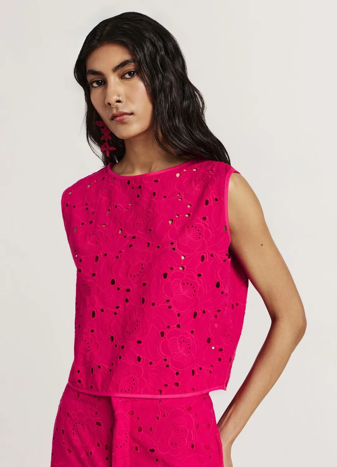Calliope top sangallo femme coton bretelles