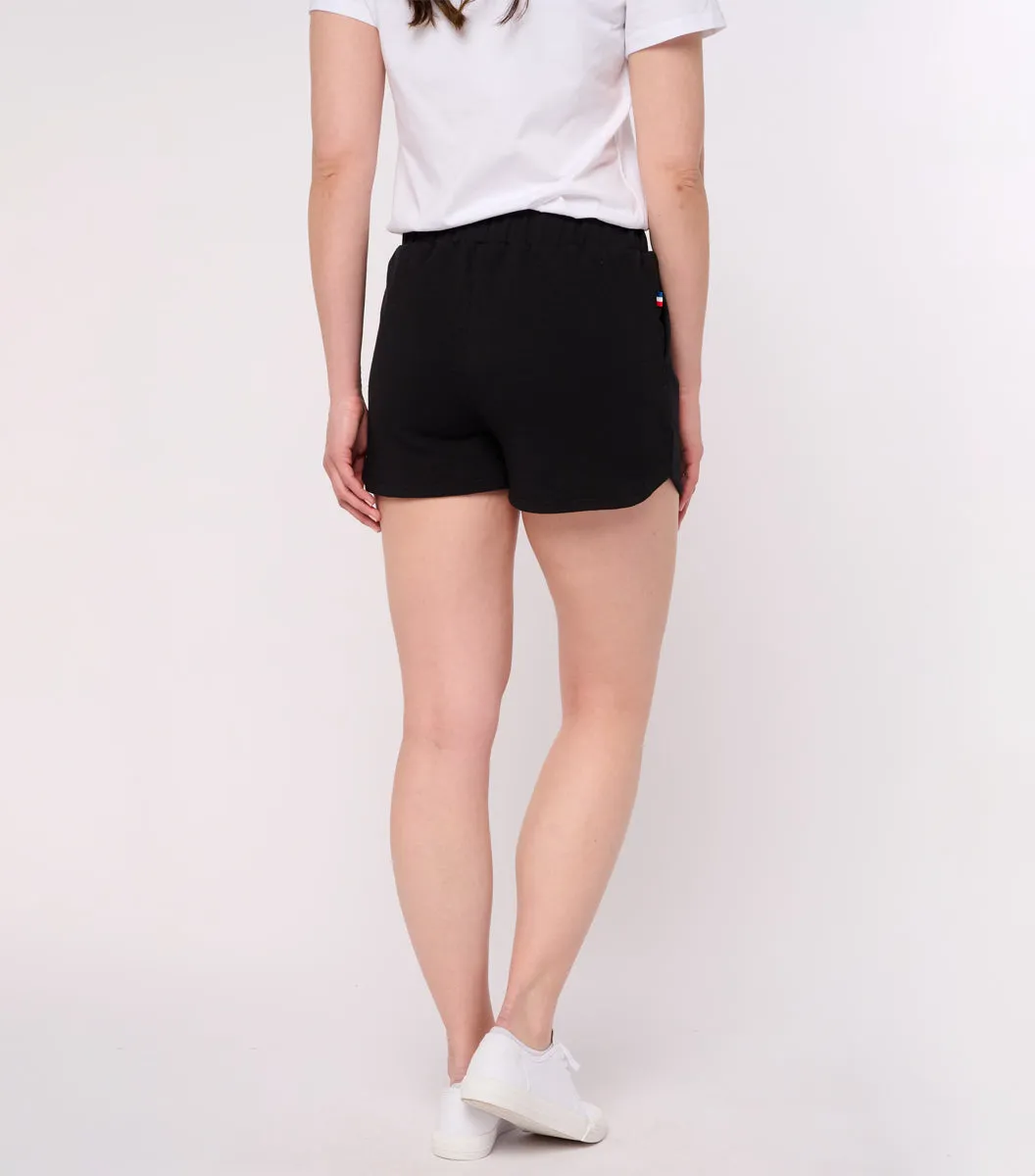 Cocorico Noir short molleton femme noir coton