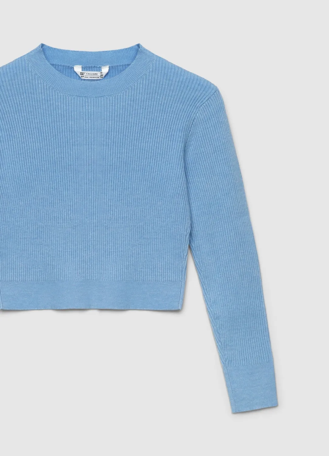 Calliope pull crop côtelé fille manches longues