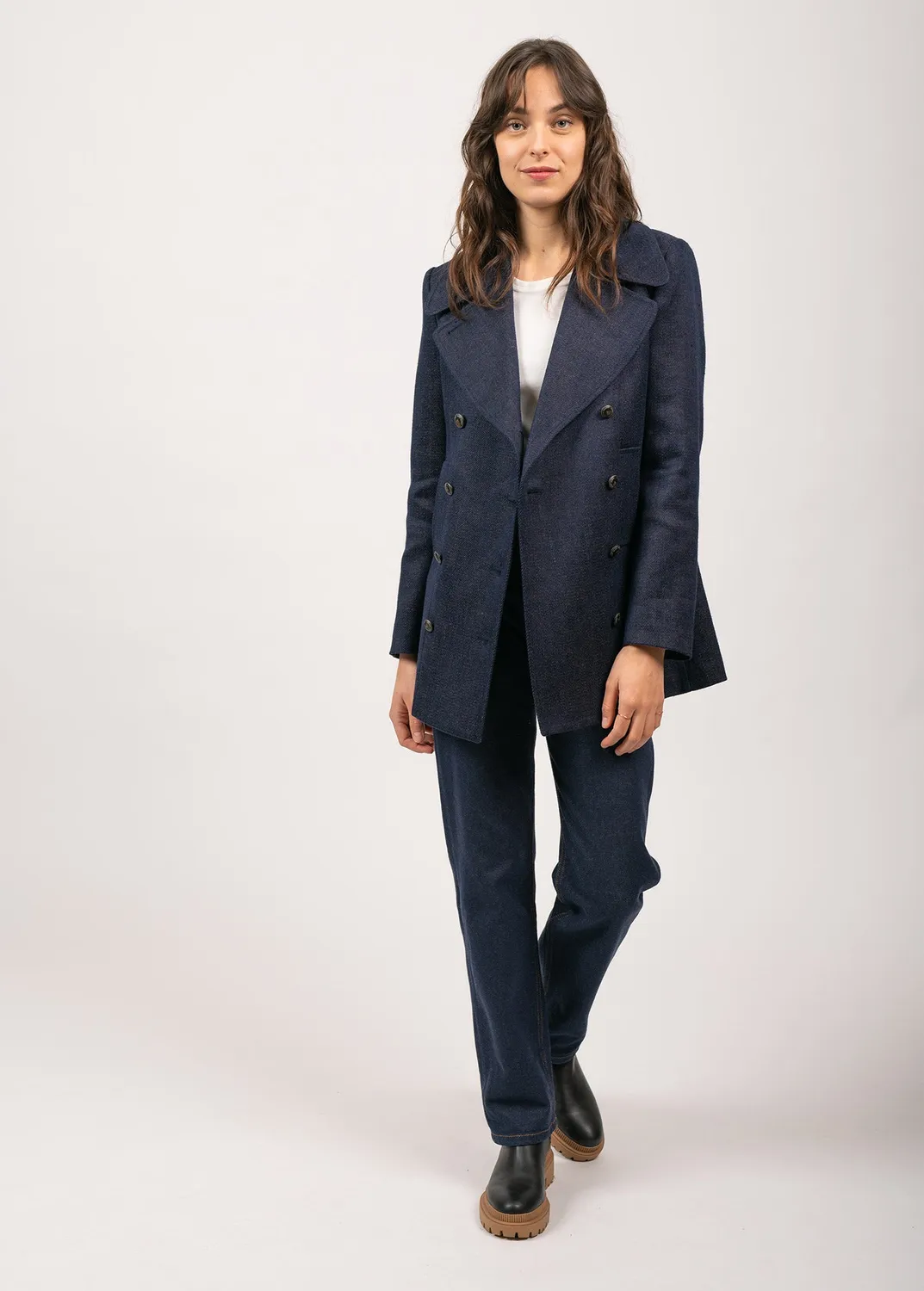 Saint James Héritage caban femme indigo chanvre