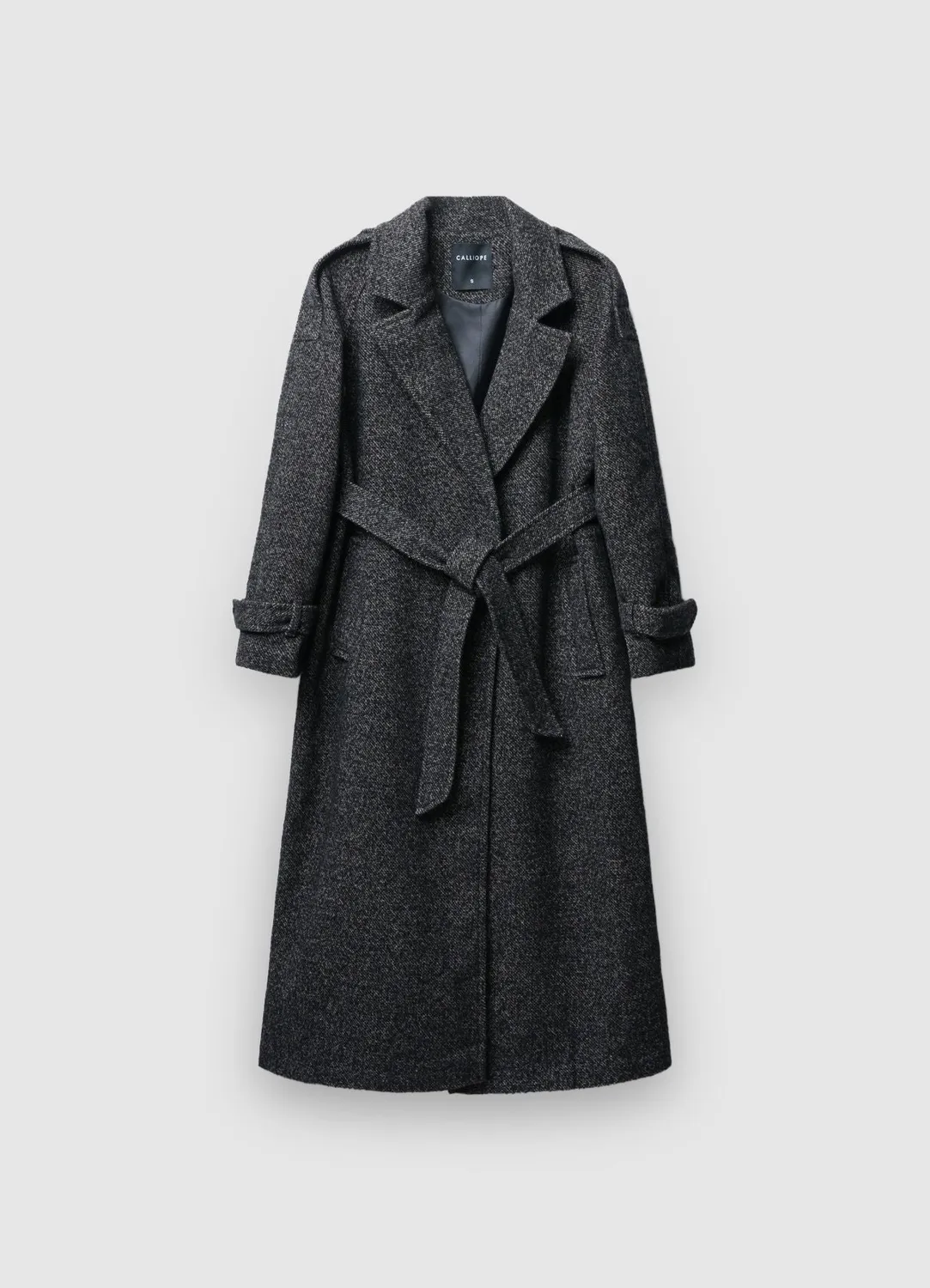 Calliope Cappotto trench Trench femme poivre et sel ceinturé