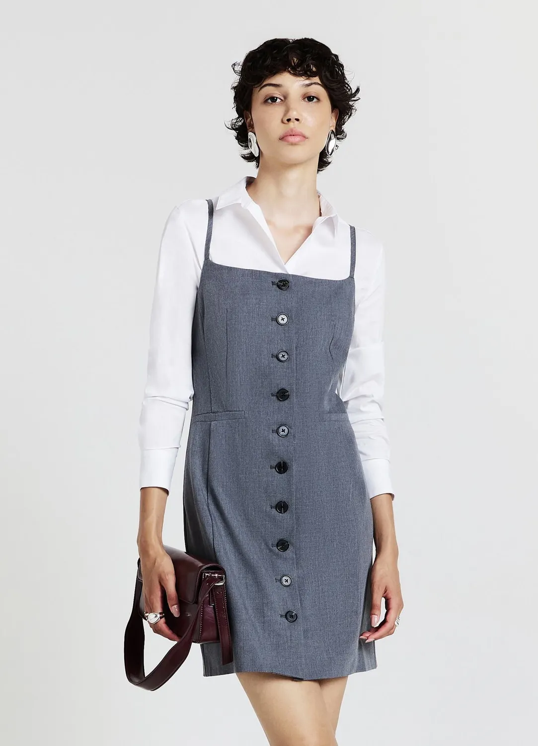 Calliope Tubino robe courte femme boutons bretelles