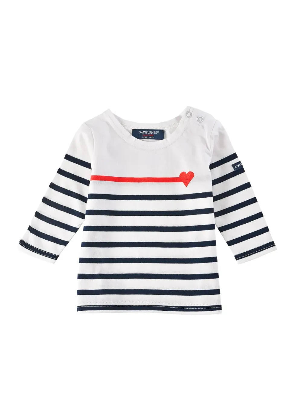 Saint James Cœur coffret t-shirt bébé blanc marine tulipe