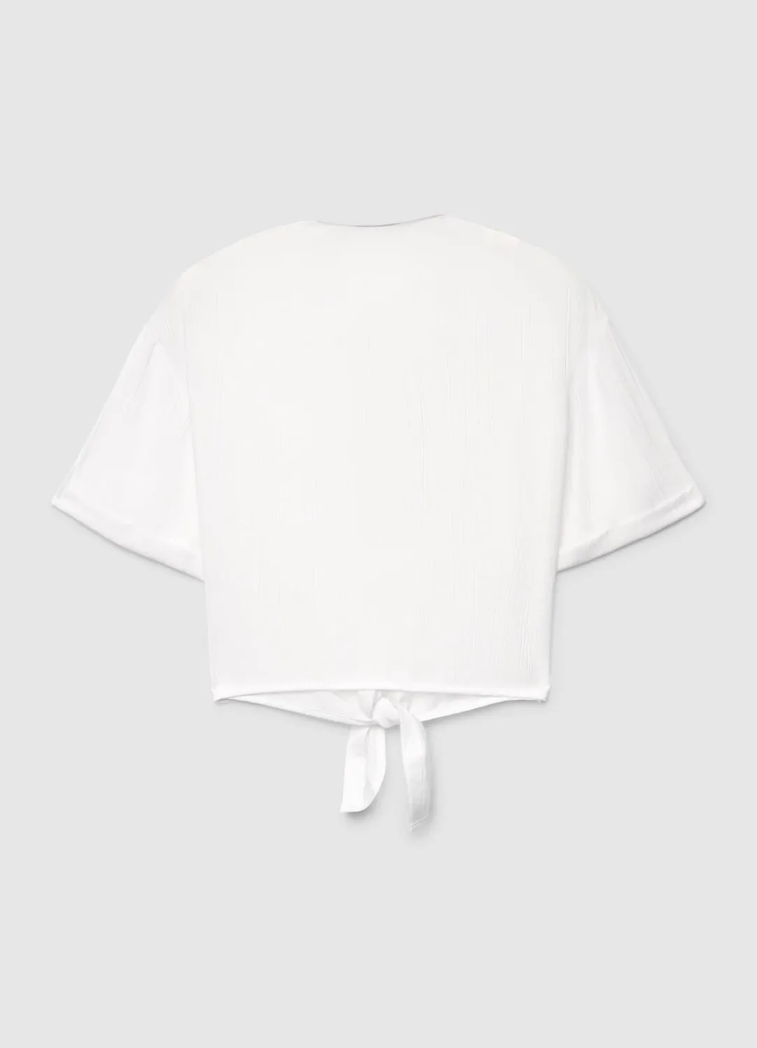 Calliope chemise femme unie nouée manches courtes coton