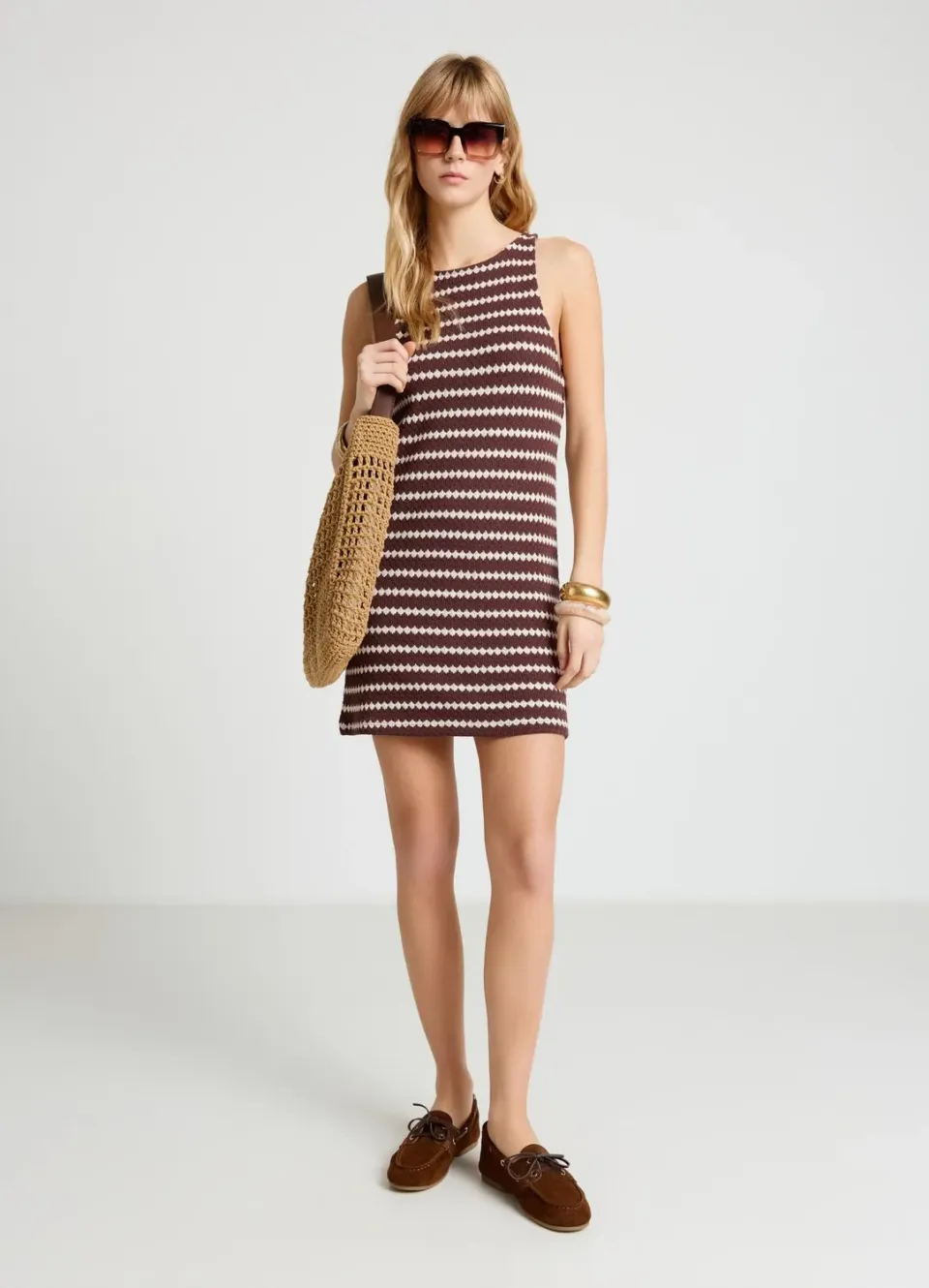 Calliope robe en maille rayée femme bretelles larges
