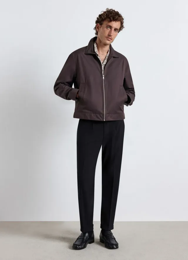 Calliope blouson crop zip homme col classique