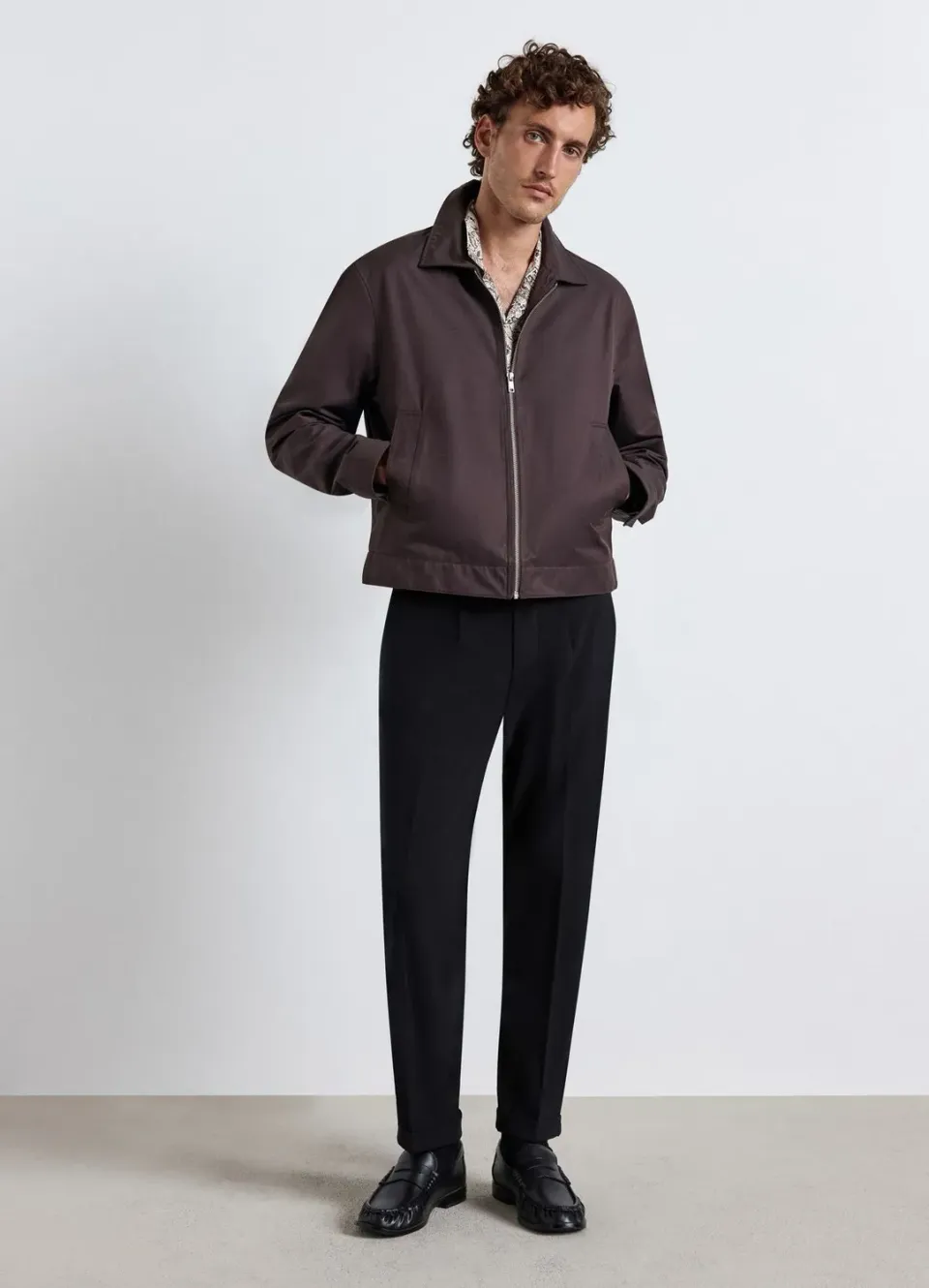 Calliope blouson crop zip homme col classique