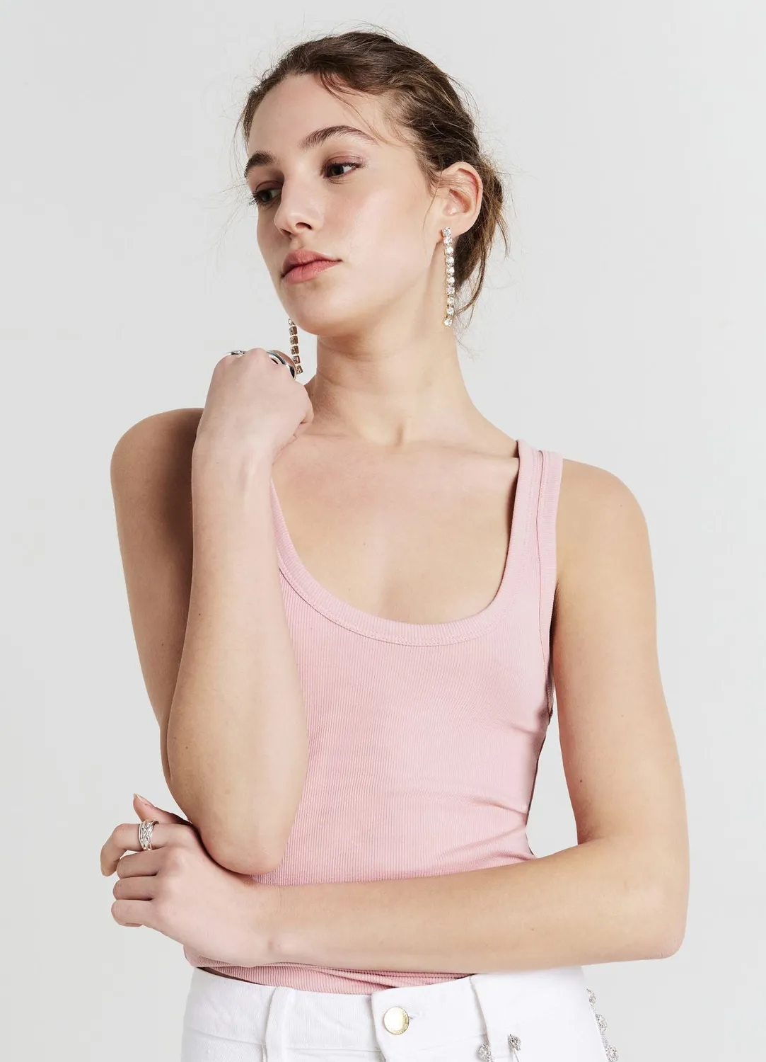 Calliope top col large côtelé femme coton