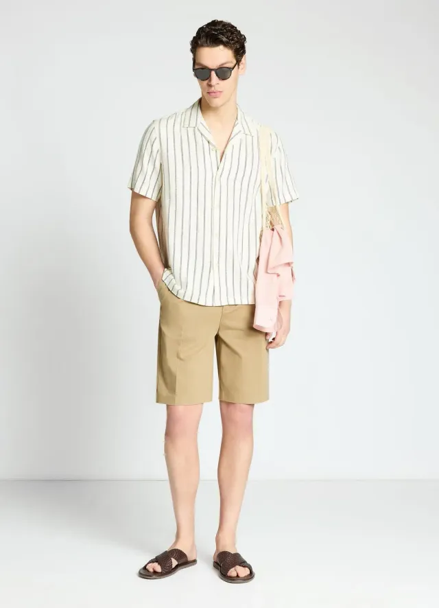 Calliope chemise bowling homme à rayures manches courtes