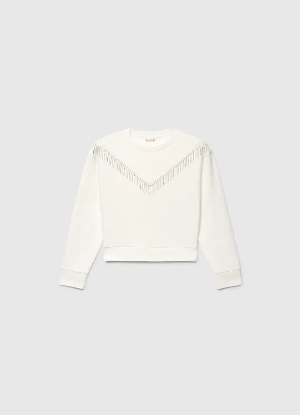 Calliope sweat fille strass franges sans capuche