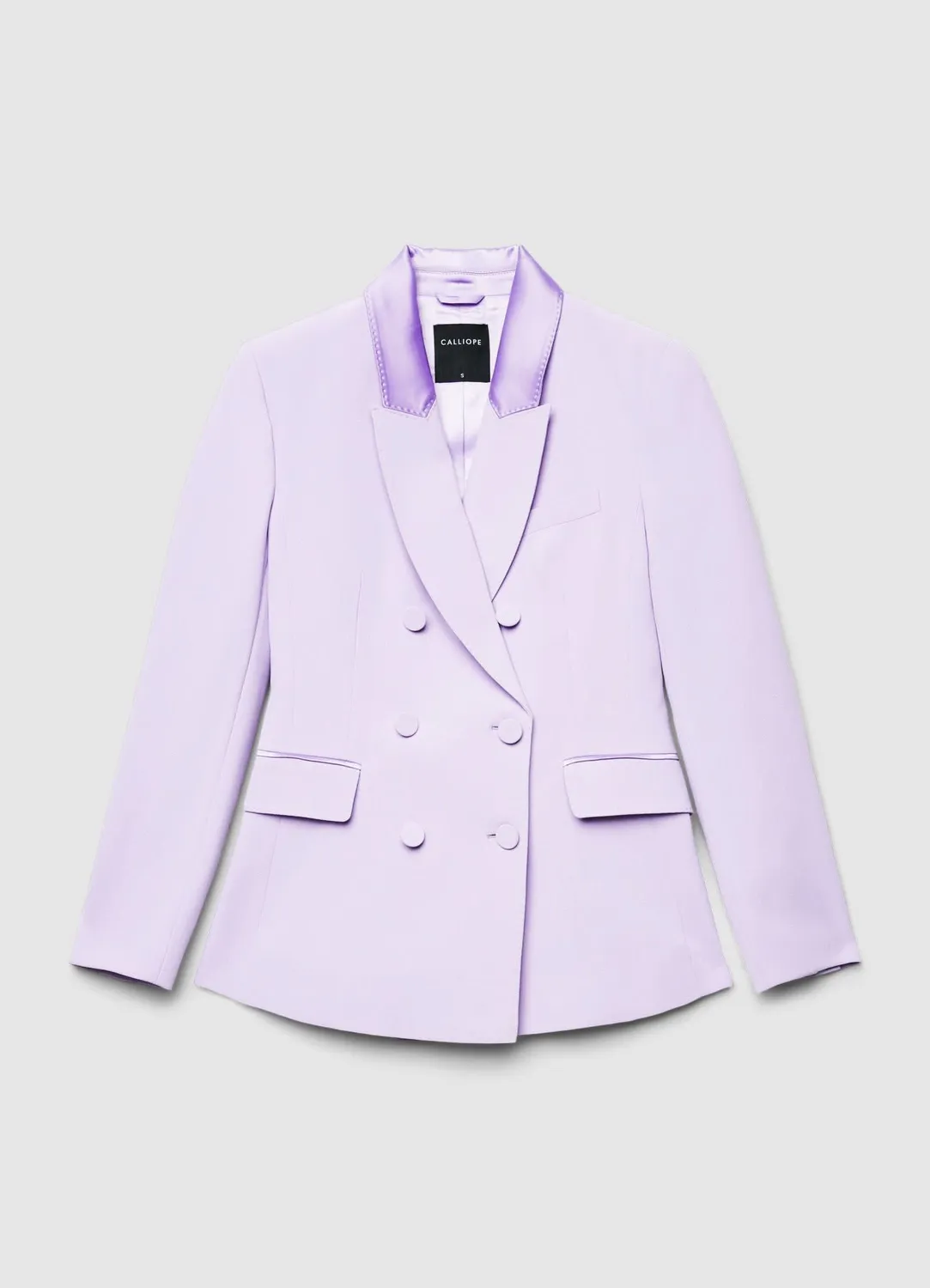 Calliope veste double boutonnage femme revers satin