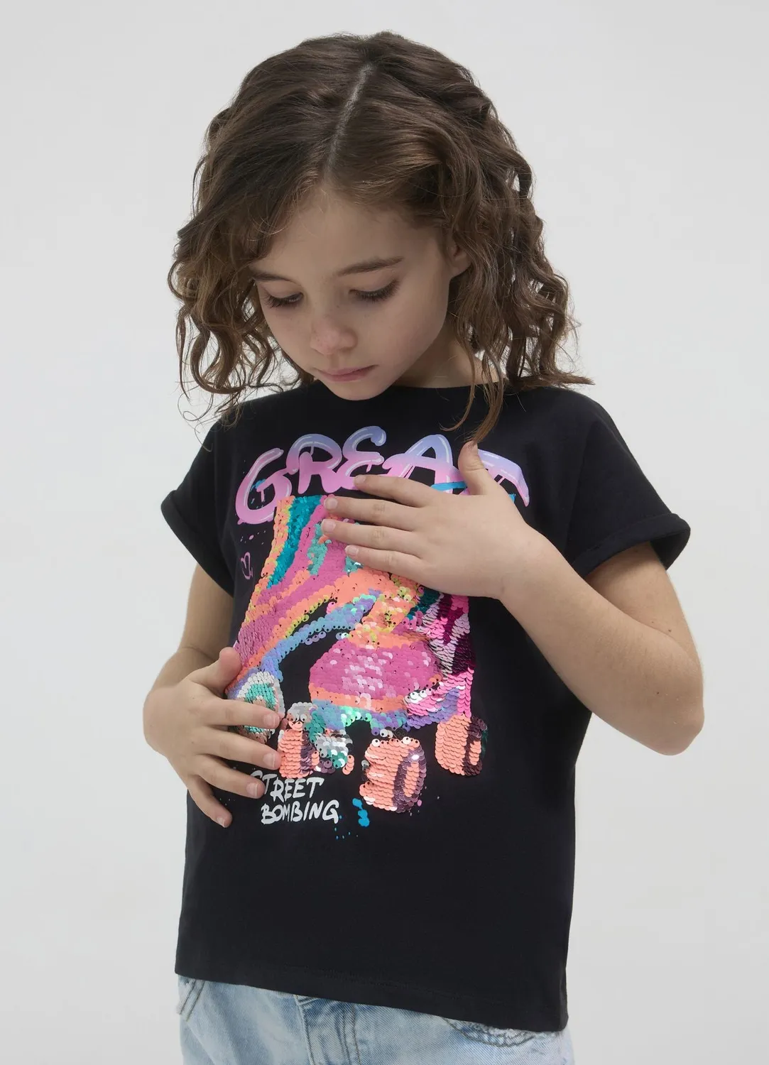 Calliope t-shirt imprimé fille coton manches courtes