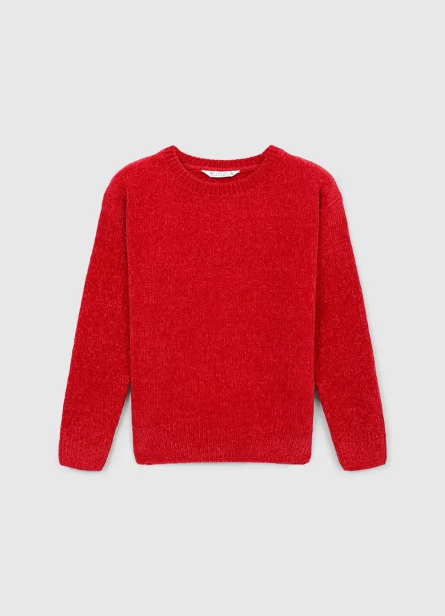 Calliope pull col rond chenille fille manches longues