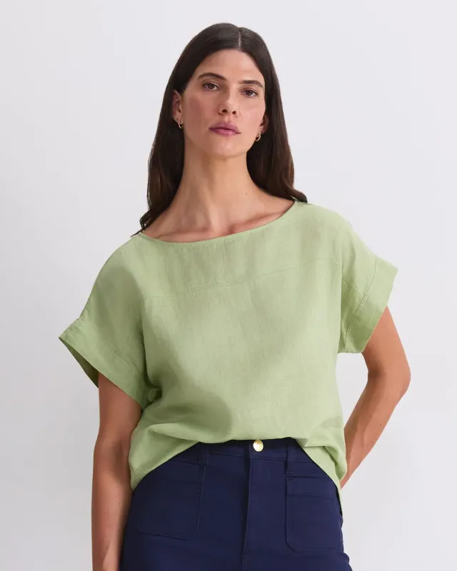 Sportscraft Dahlia Shell haut lin col bateau
