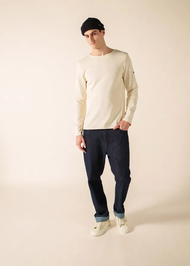 Saint James Méridien marinière ecru navy coudières coton