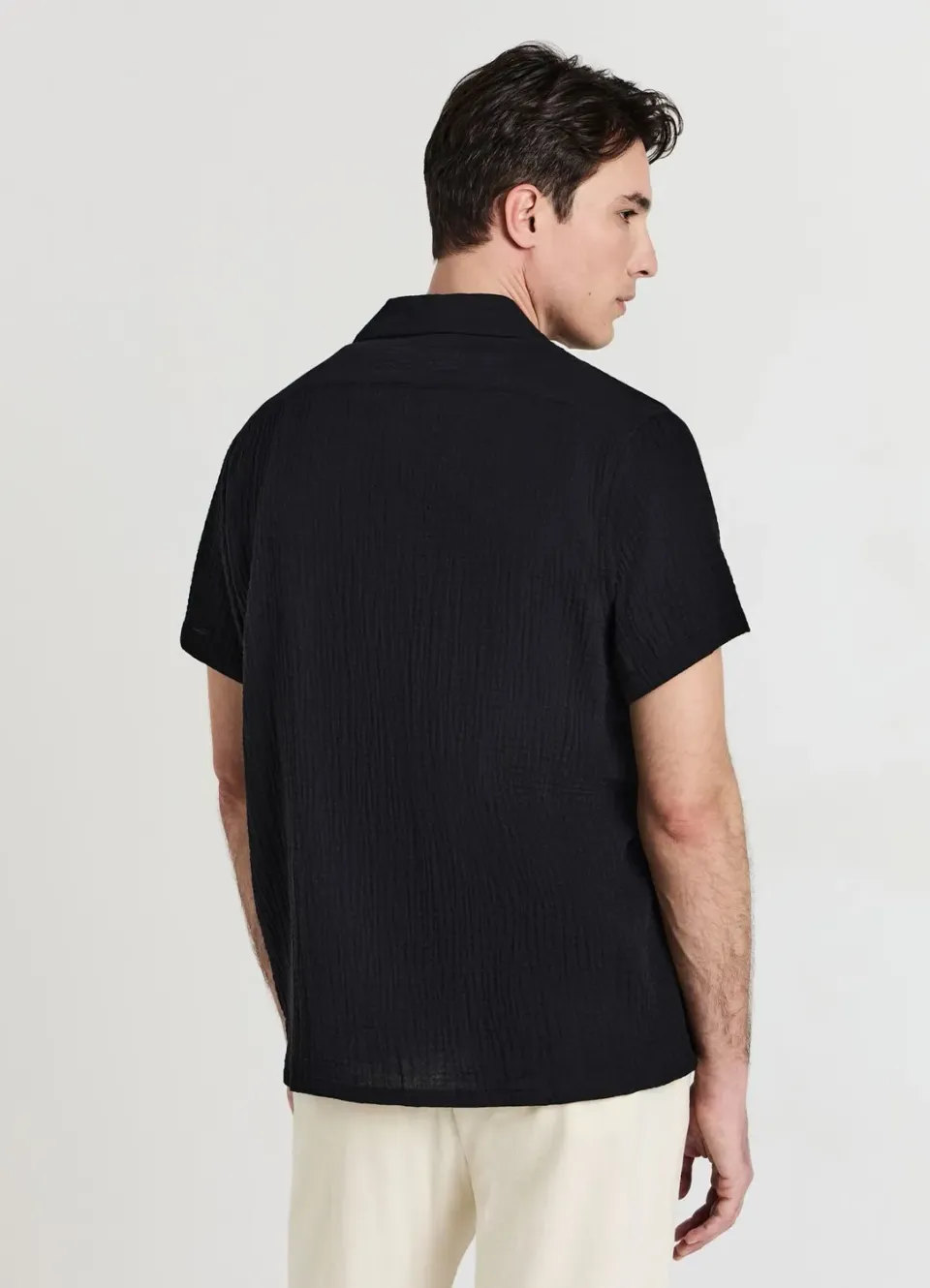 Calliope Chemise bowling coton gaufré homme