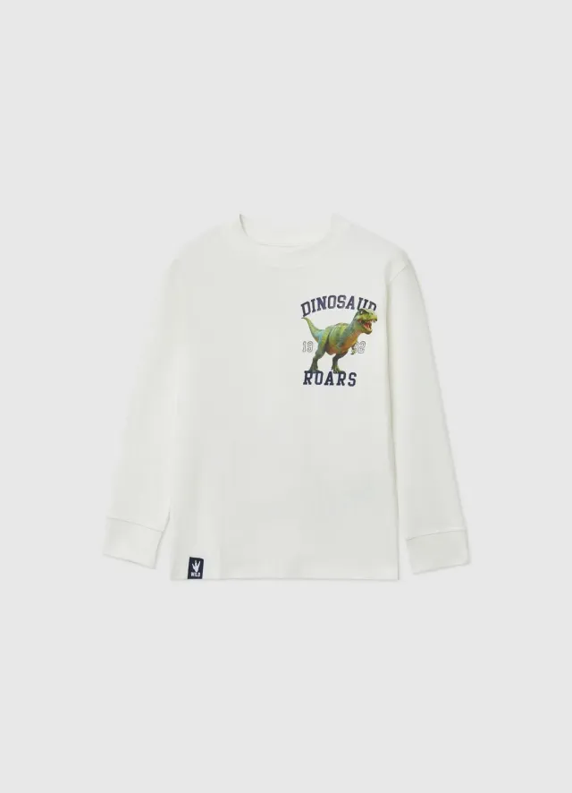 Calliope t-shirt dinosaures manches longues garçon coton