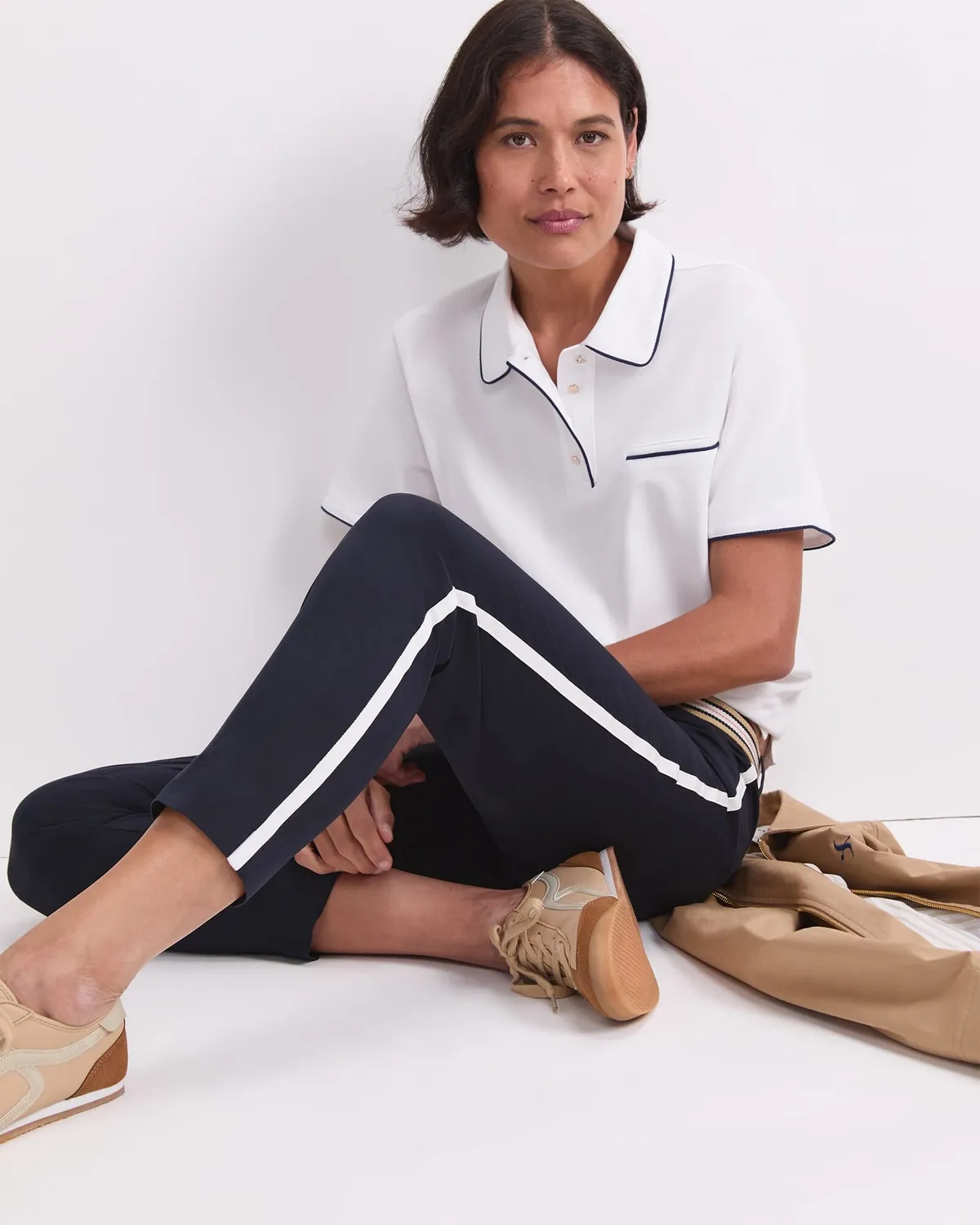 Sportscraft Tara Tipped polo piqué coton femme classique