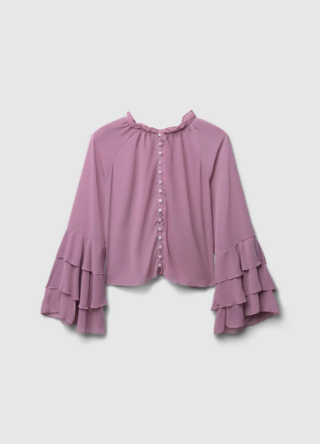 Calliope blouse femme unie manches à volants