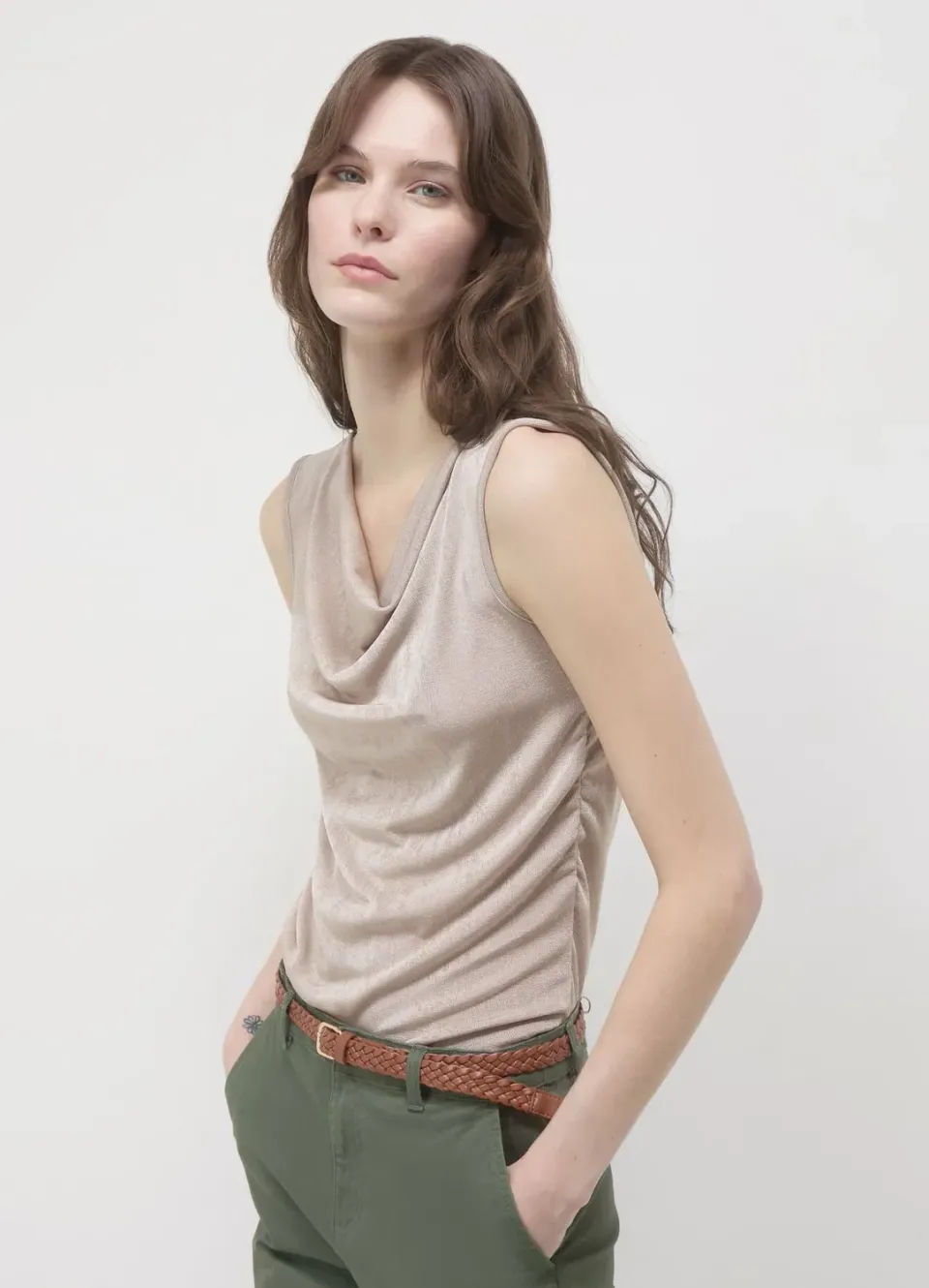 Calliope top drapé femme uni