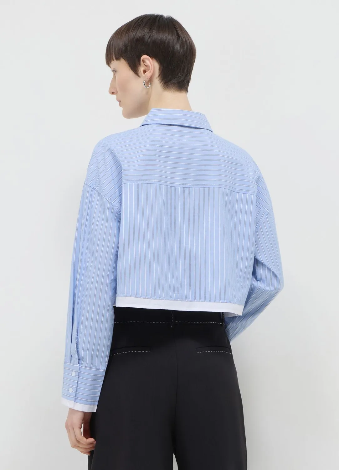 Calliope chemise crop rayée femme manches longues
