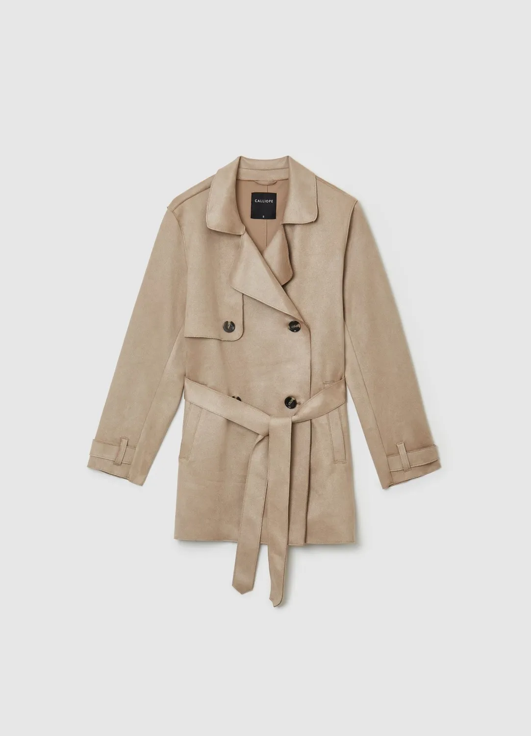 Calliope trench simil suède femme à ceinture