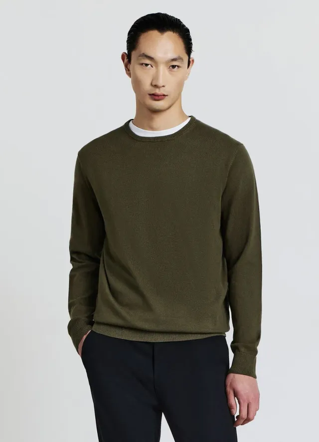 Calliope pull col rond homme coton uni