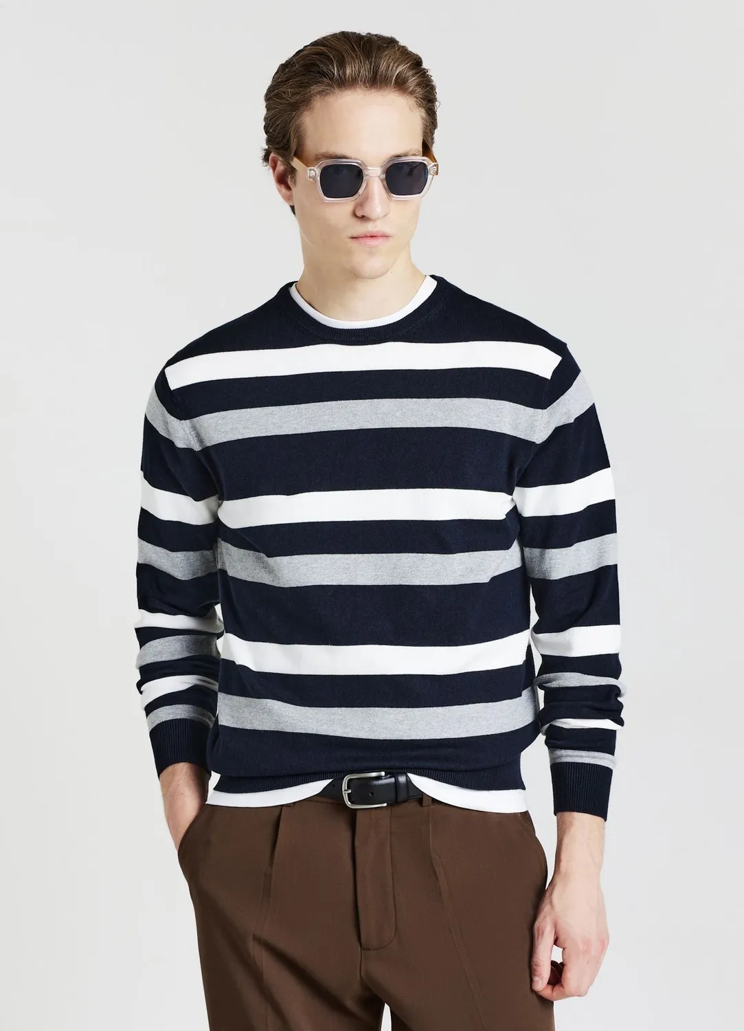 Calliope marinière homme rayée manches longues S coton