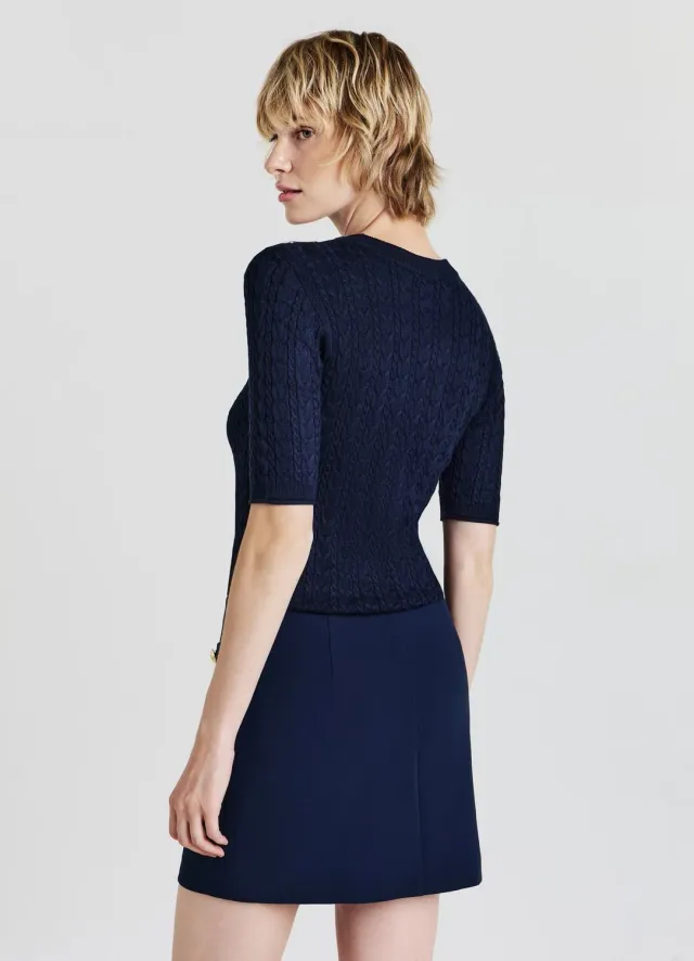 Calliope Minijupe femme poches boutons dorés