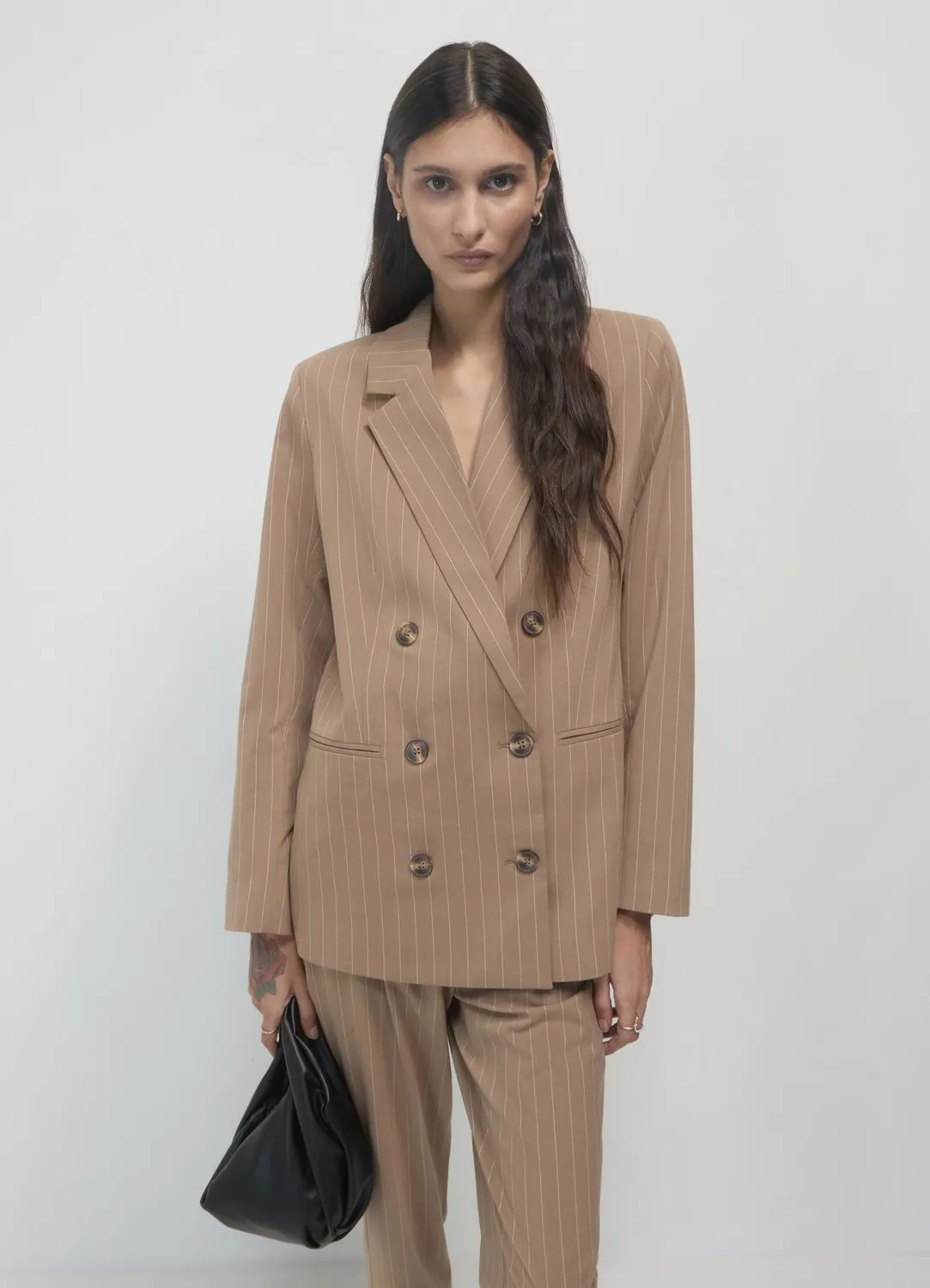 Calliope veste double boutonnage rayures craie femme