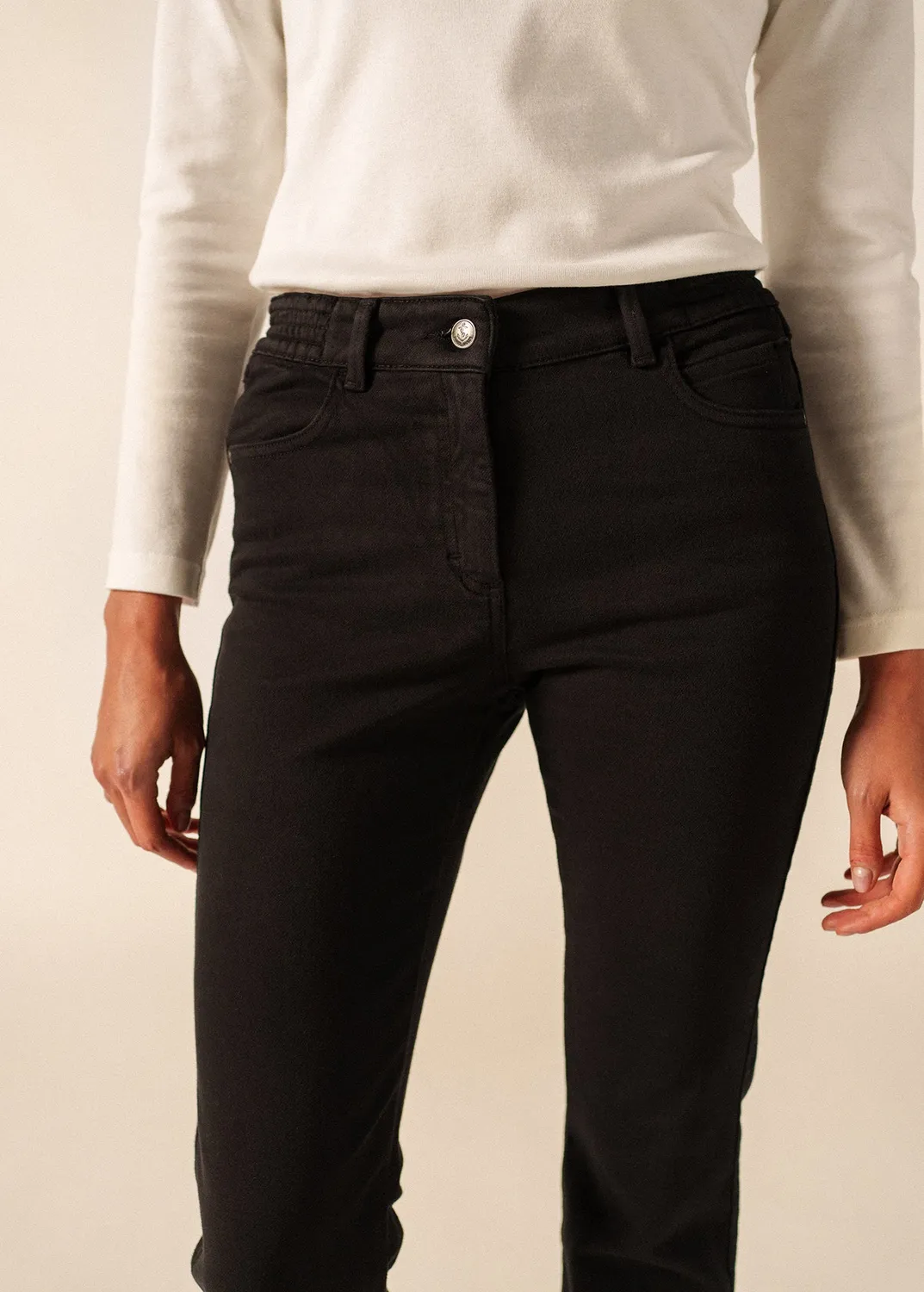 Saint James Patricia pantalon noir coton stretch