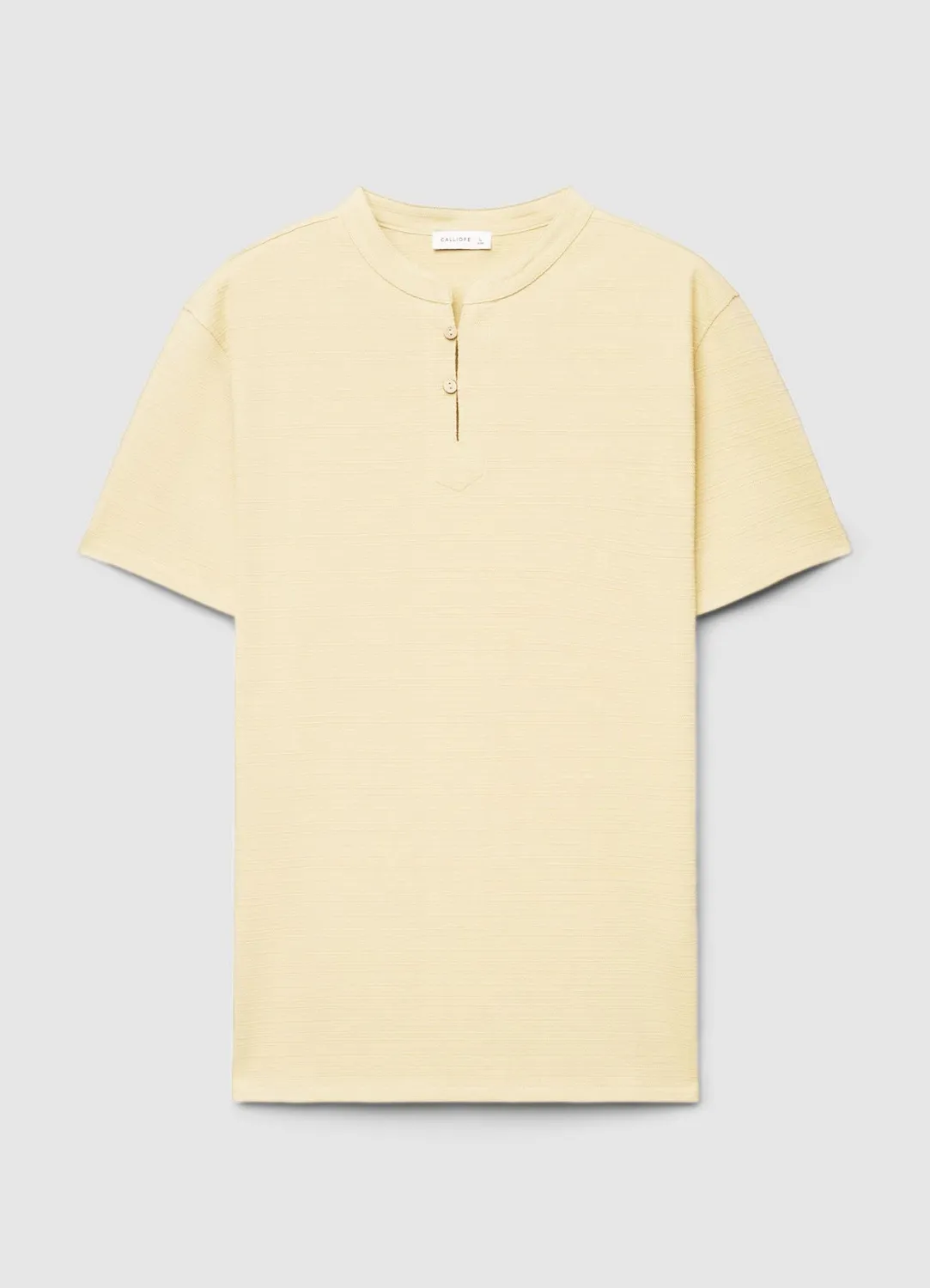 Calliope t-shirt col tunisien homme micro-rayé