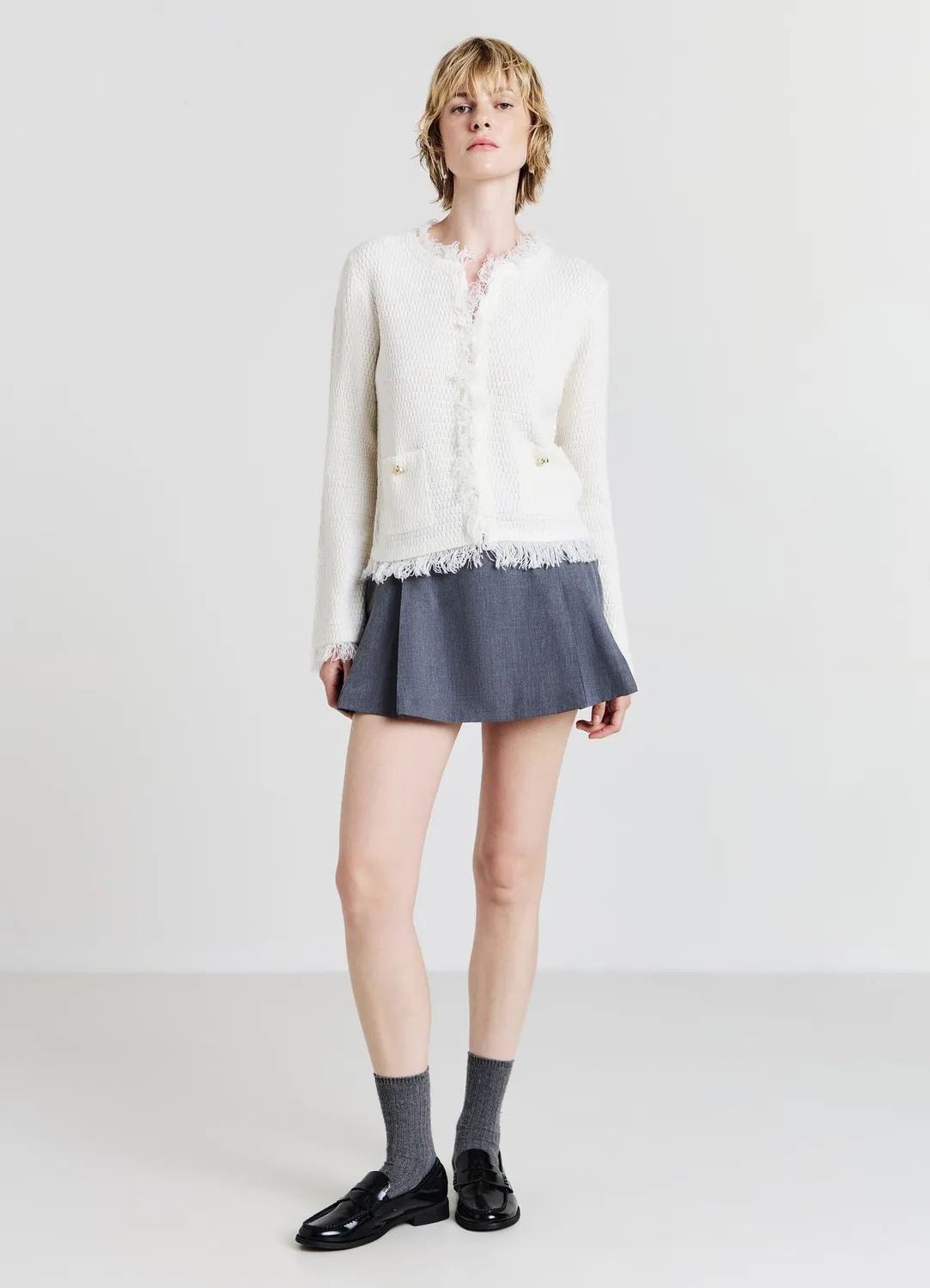 Calliope cardigan franges col rond femme