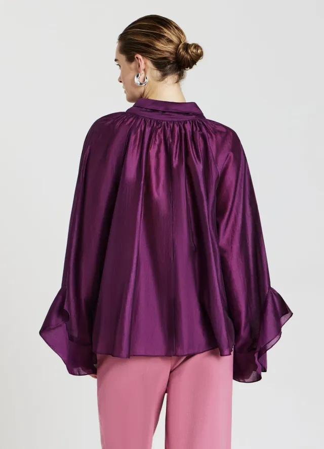 Calliope Blouse ample à volants femme manches longues