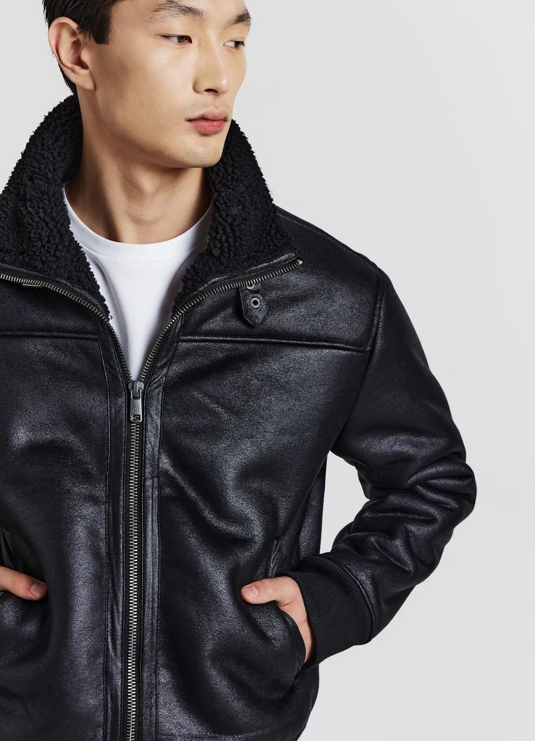 Calliope blouson homme matelassé effet mouton col montant