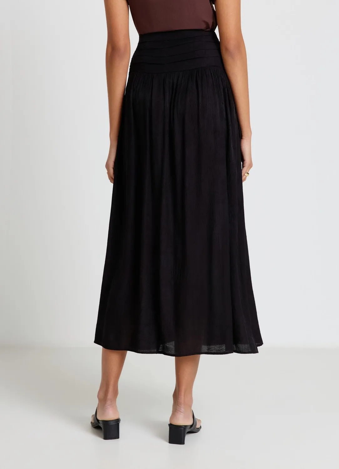Calliope Jacquard jupe longue femme taille drapée