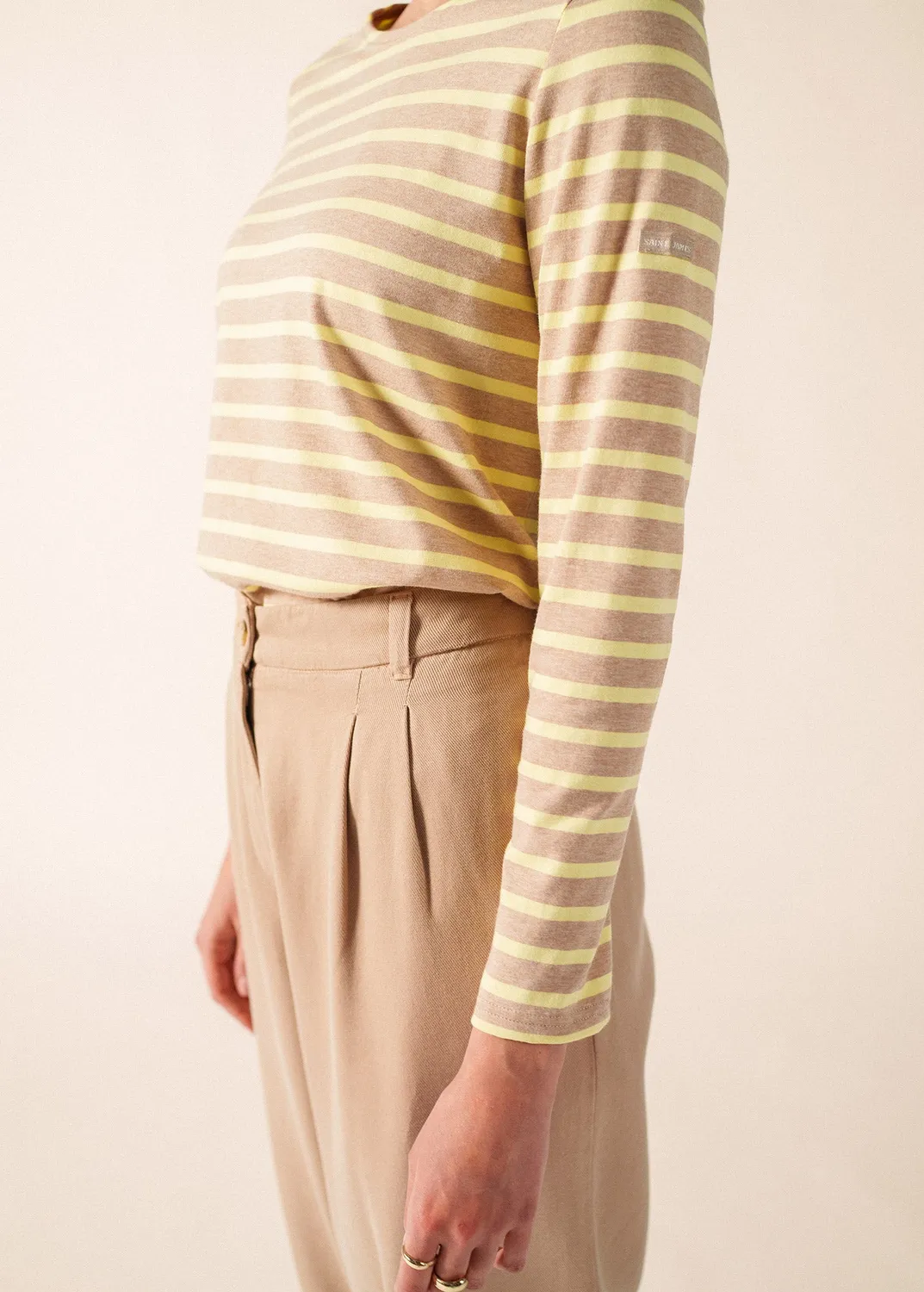 Saint James Minquidame marinière femme beige chine/aube