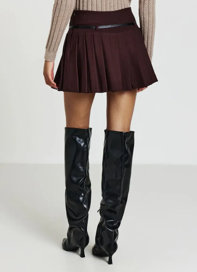 Calliope pantagonna plissée jupe-short femme à ceinture