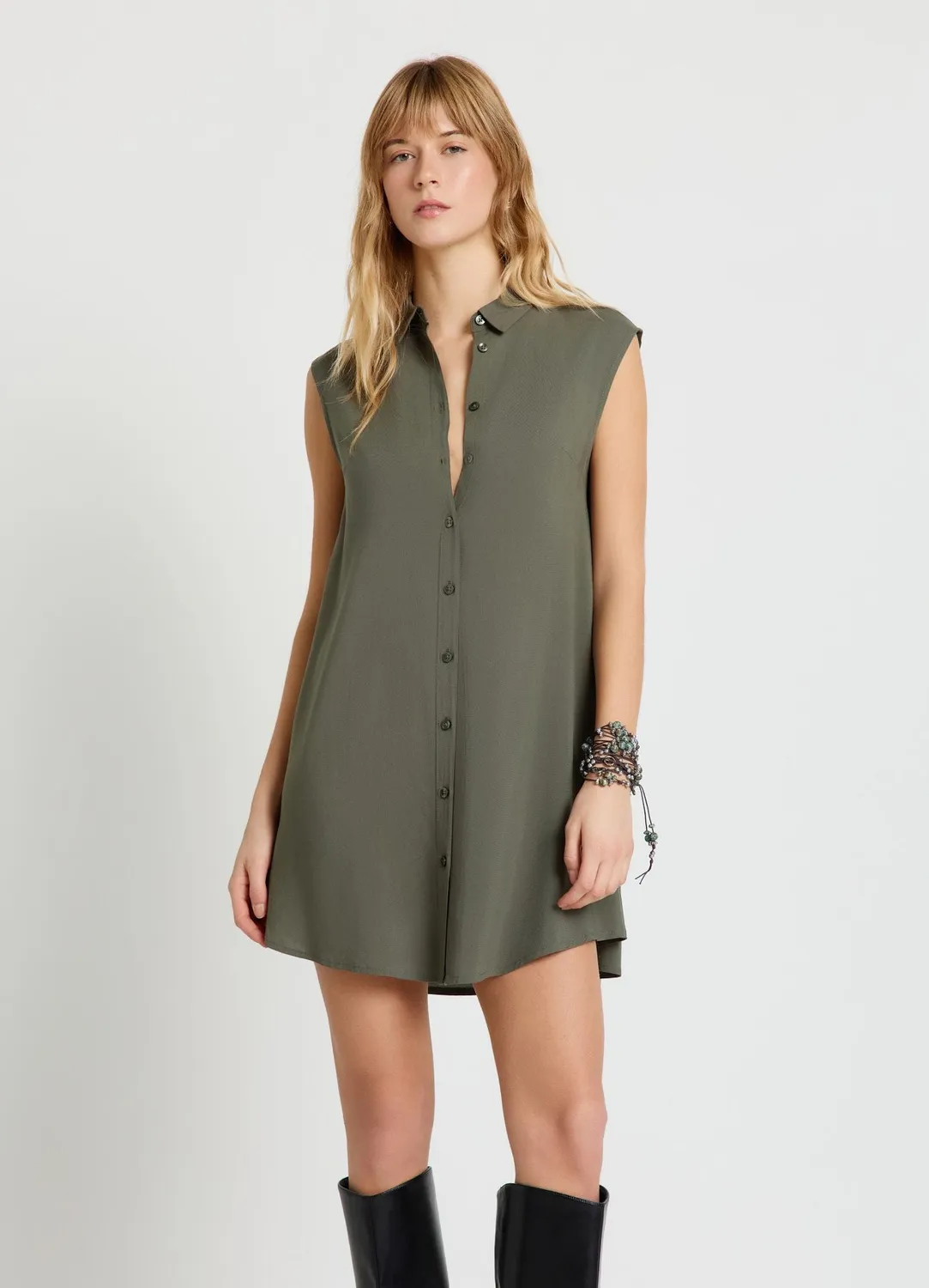 Calliope chemise longue femme sans manches unie