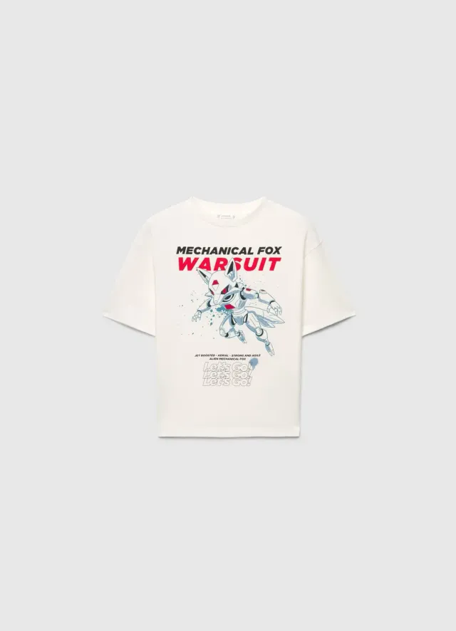 Calliope t-shirt over garçon robot manches courtes