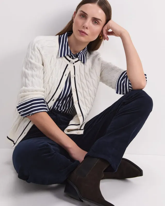 SportsCraft Merino Cable cardigan laine boutonné femme