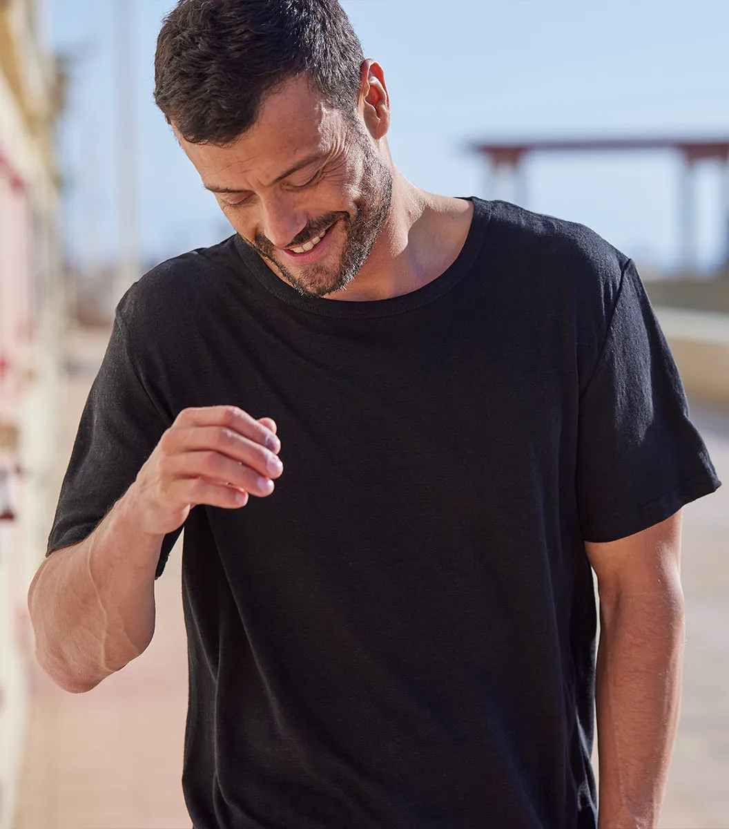 Cocorico Intemporel Noir t-shirt homme lin