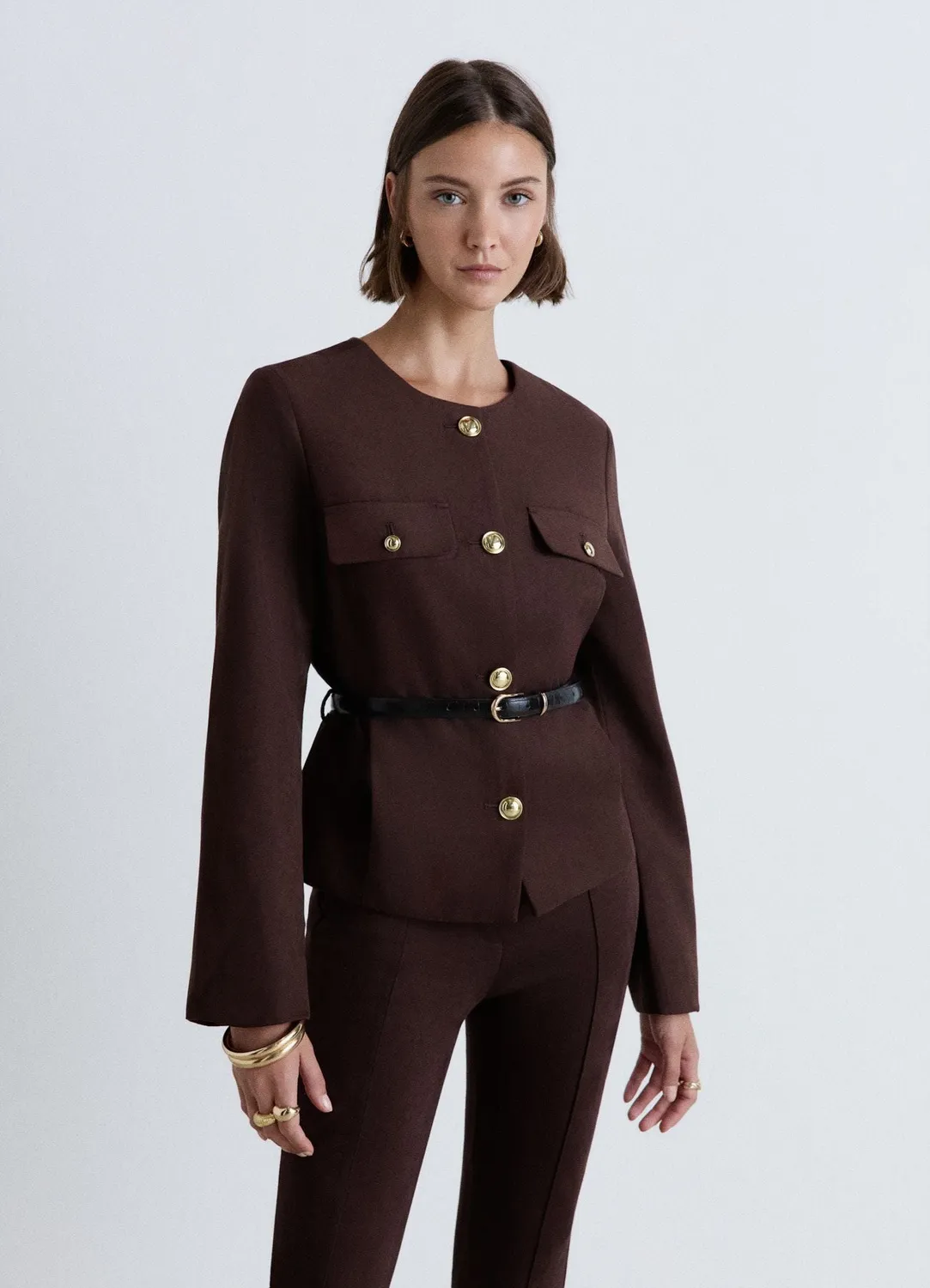 Calliope blouson femme effet suède ceinture