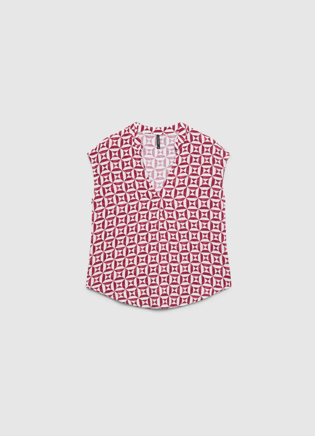 Calliope chemise géométrique femme col V manches courtes