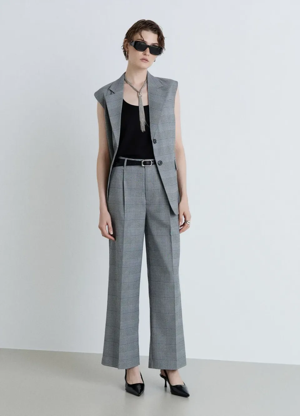Calliope pantalon palazzo prince de galles