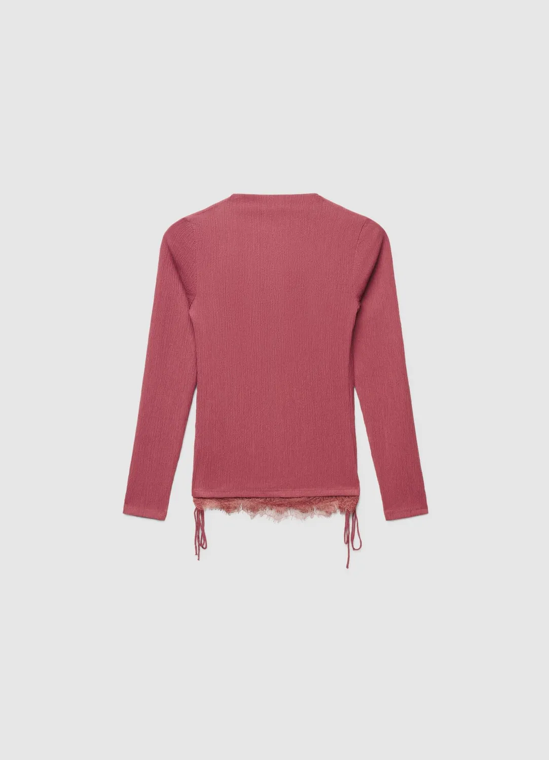 Calliope t-shirt manches longues col drapé dentelle