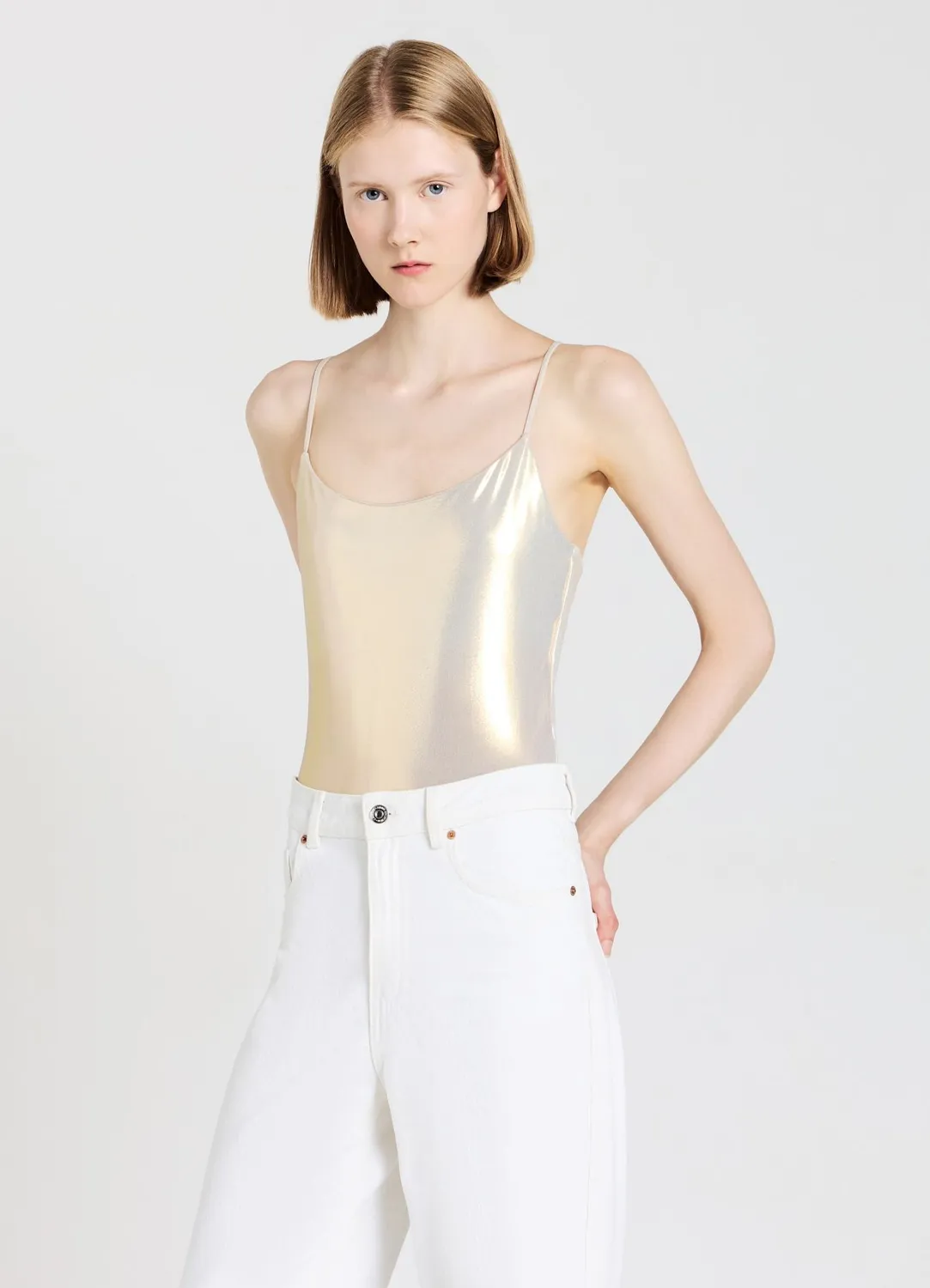 Calliope Body enduit brillant body femme bretelles
